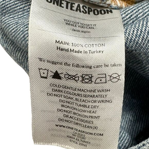 One Teaspoon Bandit Boho Distressed High Waist Denim Short - Picture 7 of 8